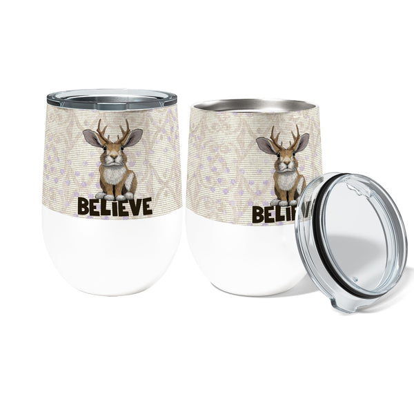 Jackalope Believe Insulated Wine Tumbler | Cryptid and Folklore Gift