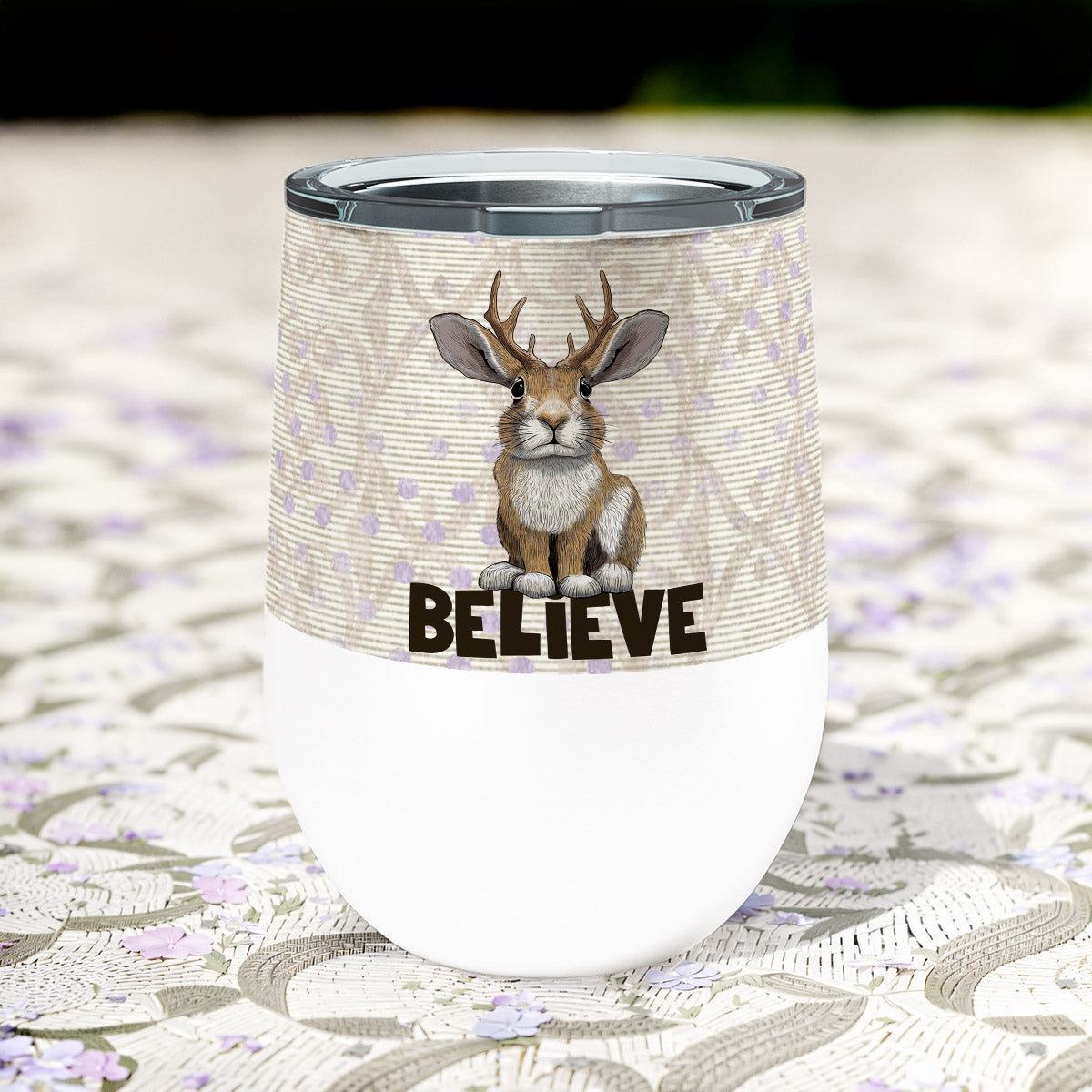Jackalope Believe Insulated Wine Tumbler | Cryptid and Folklore Gift