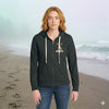 Jackalope Believe Women’s Zip Hoodie, Charcoal Heather