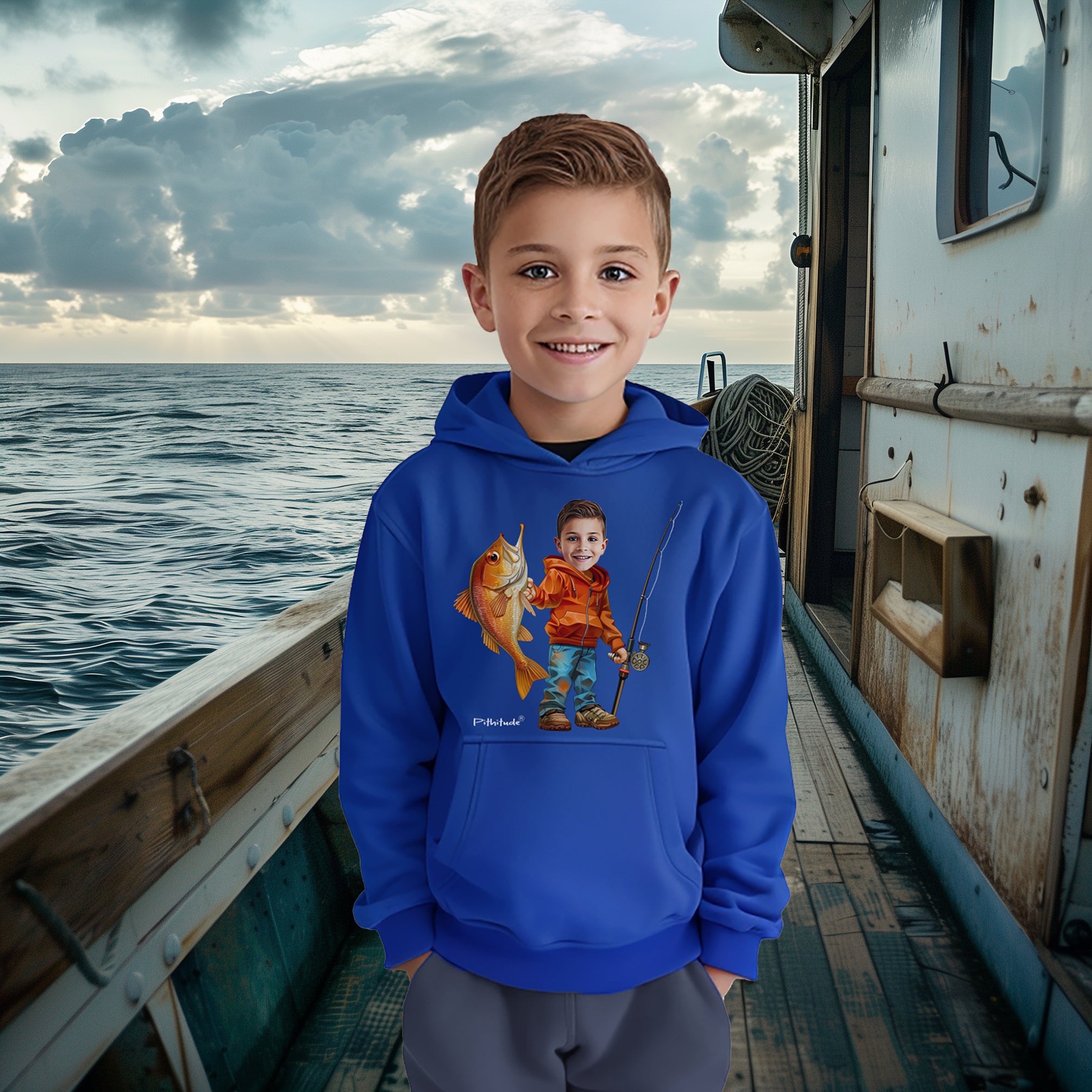 Your Face Here Junior Fisherman Youth Hoodie