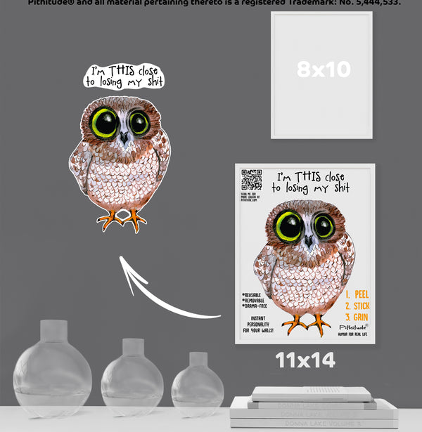 Losing it Owl Reusable Fabric Wall Decal