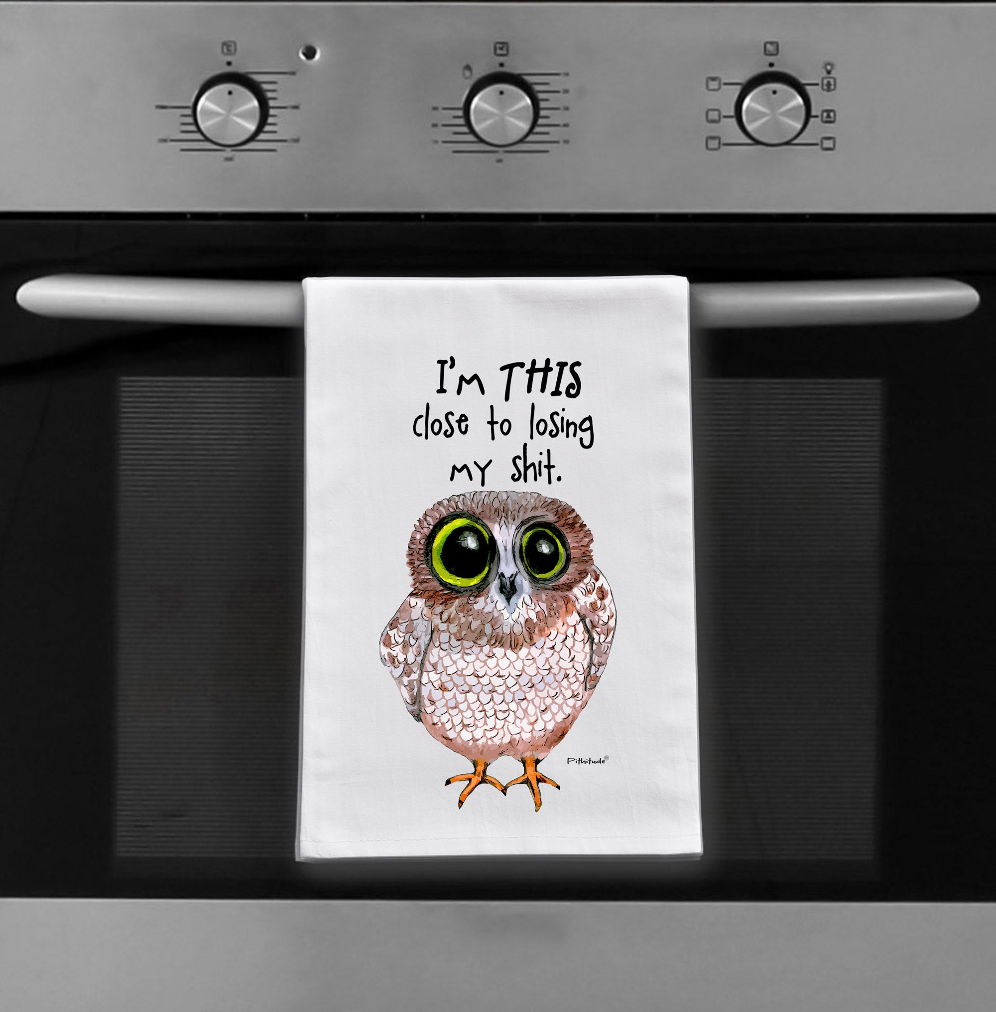 Losing It Owl Flour Sack Dish Towel