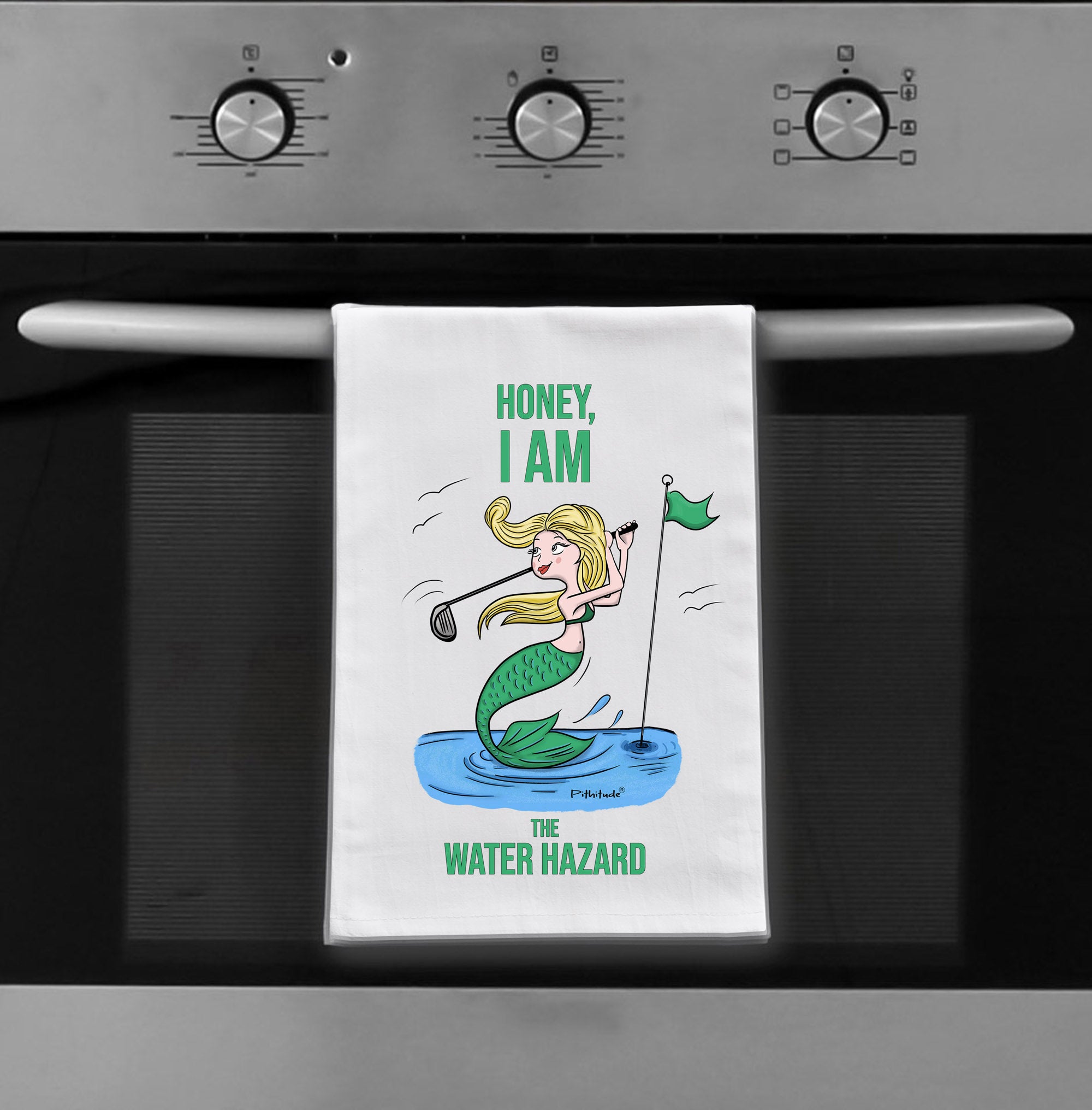 Mermaid Golf Flour Sack Dish Towel