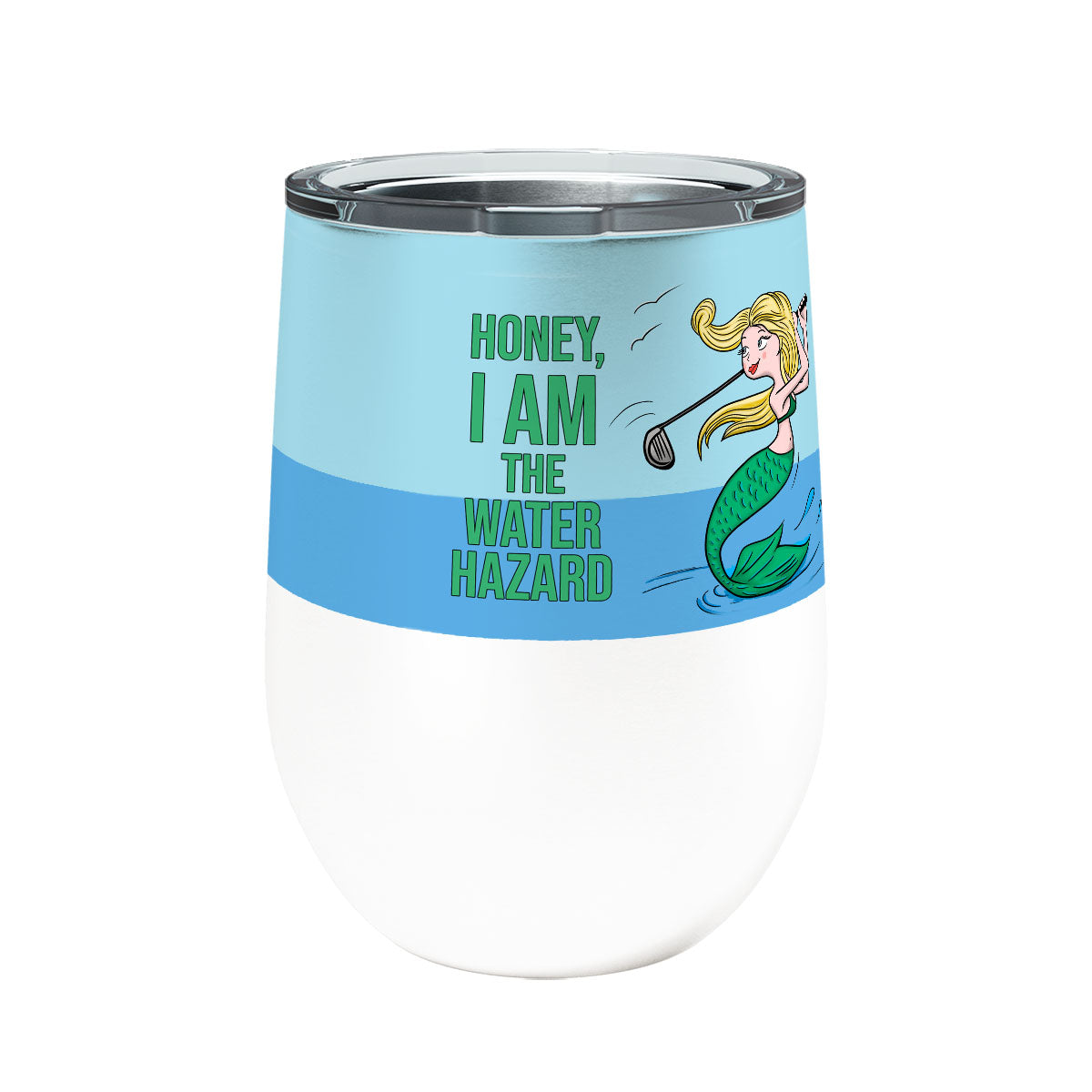 Mermaid Golf 12oz Insulated Stainless Steel Wine Tumbler