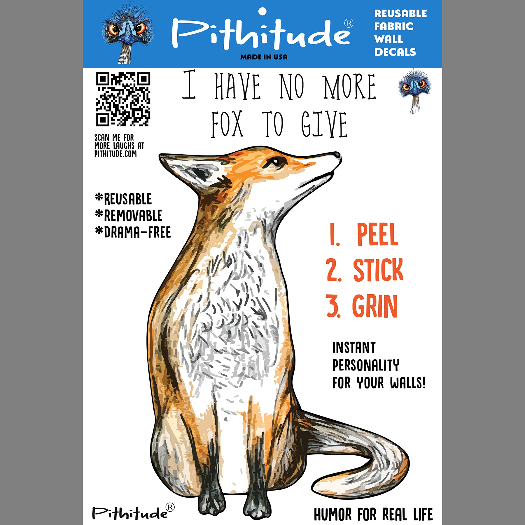 No Fox Reusable Fabric Wall Decal