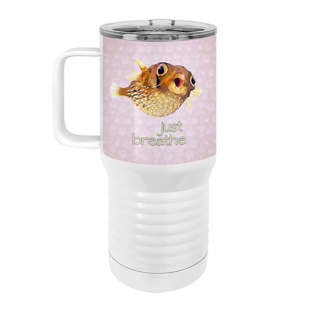 Pufferfish Breathe 20oz Tall Insulated Stainless Steel Tumbler with Sl ...