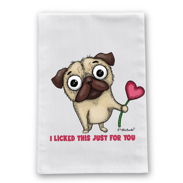 Pug Lick Flour Sack Dish Towel