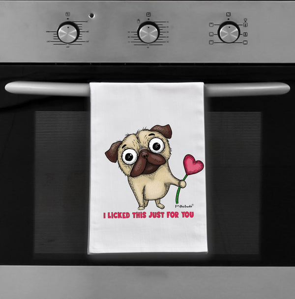 Pug Lick Flour Sack Dish Towel