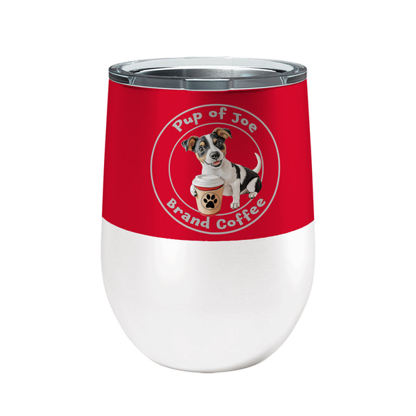 Pup of Joe Coffee 12oz Insulated Stainless Steel Tumbler with Clear Lid