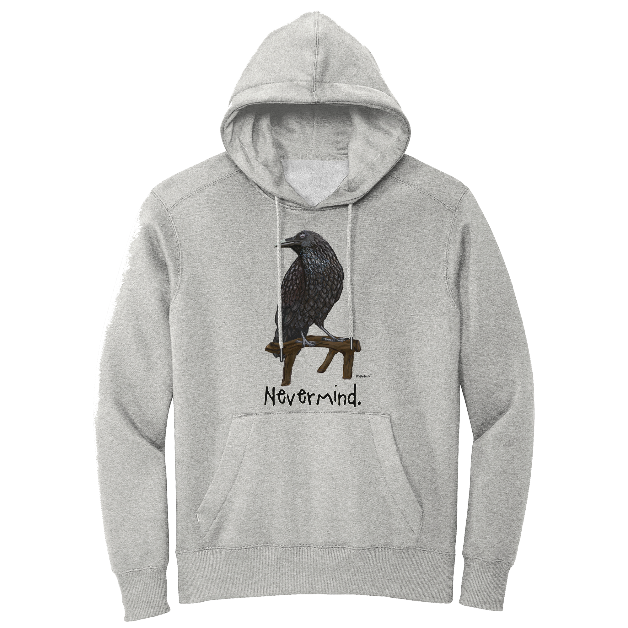 Raven Nevermind Sweatshirt Silver Grey Fleece Hoodie