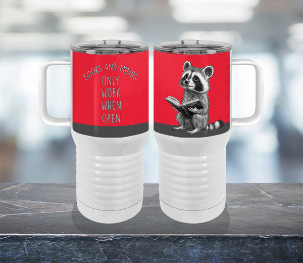 Reading Raccoon 20oz Tall Insulated Stainless Steel Tumbler with Slider Lid