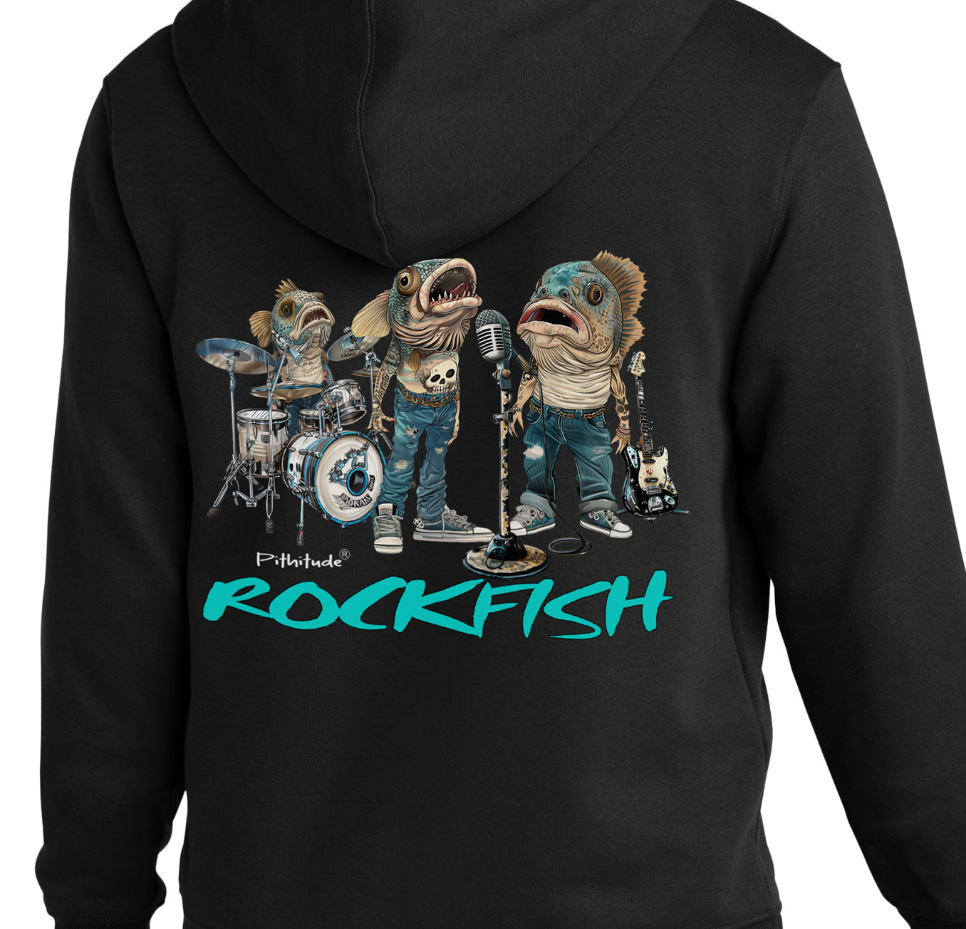 Rockfish Zipper Hoodie Fleece Sweatshirt