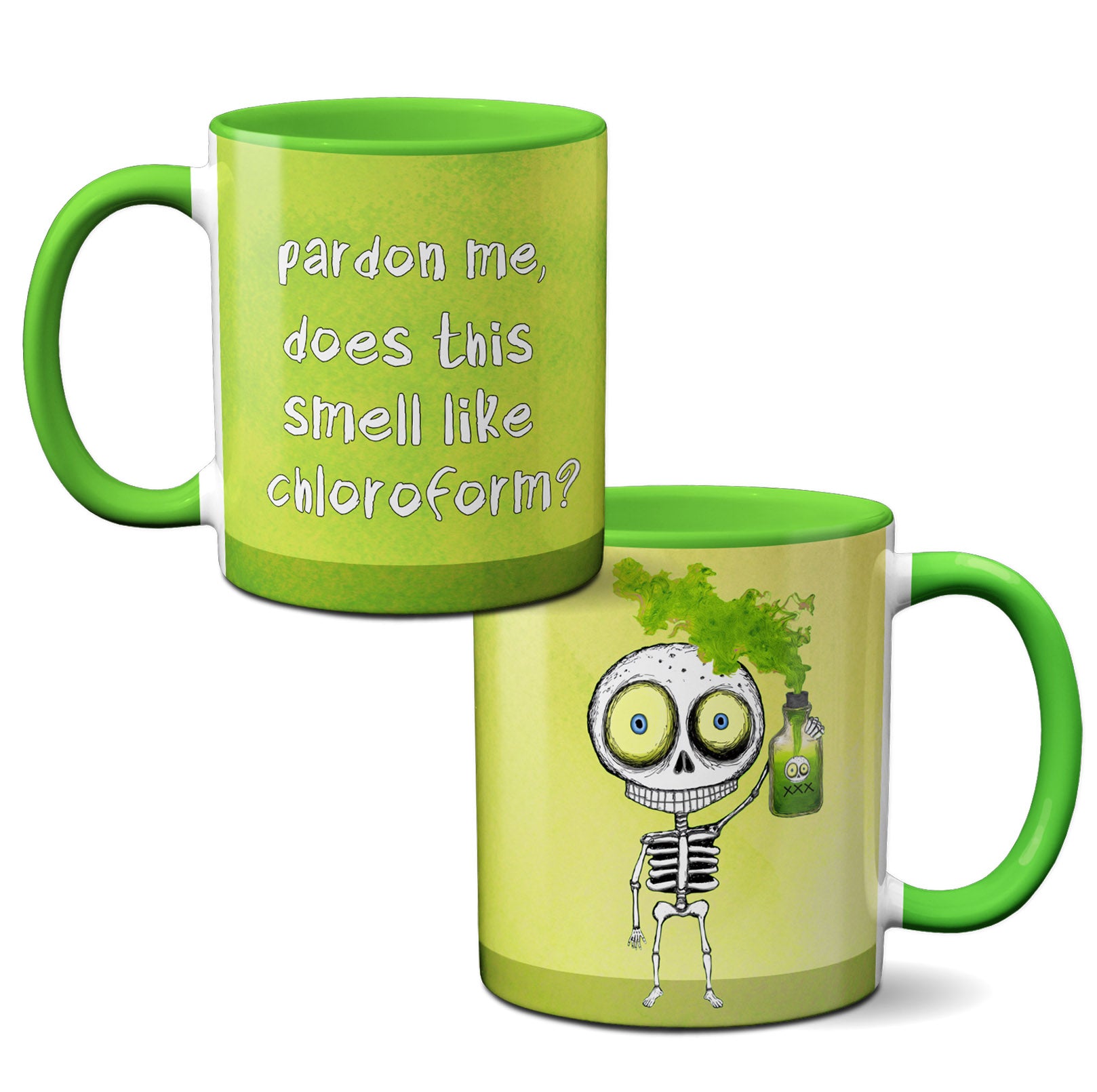 Chloroform Skeleton Mug | Funny Halloween Cute Dark Humor Gift