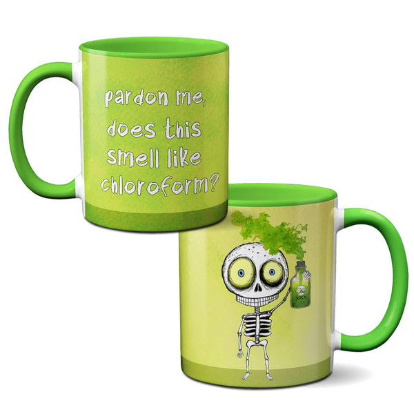 Chloroform Skeleton Mug | Funny Halloween Cute Dark Humor Gift