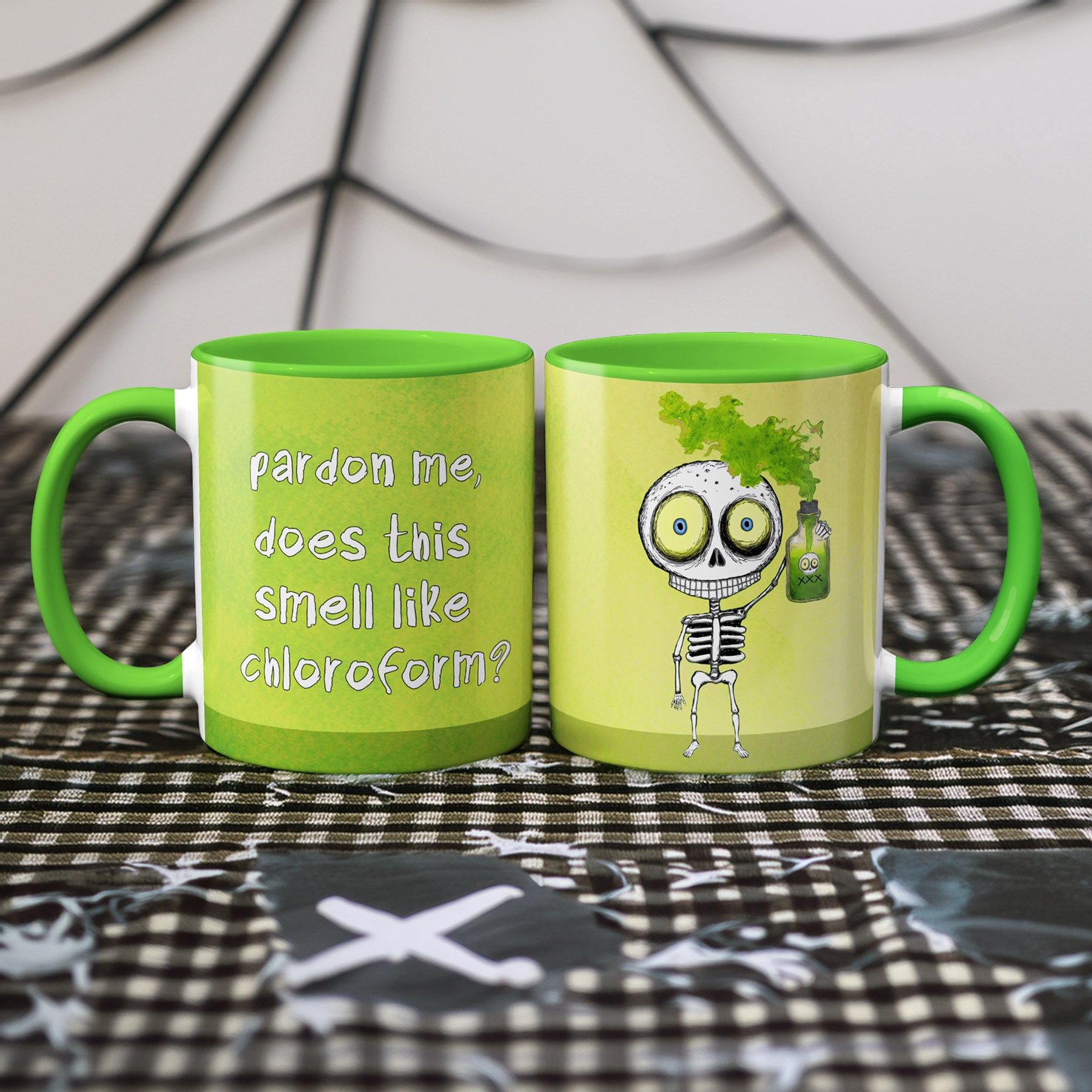 Chloroform Skeleton Mug | Funny Halloween Cute Dark Humor Gift