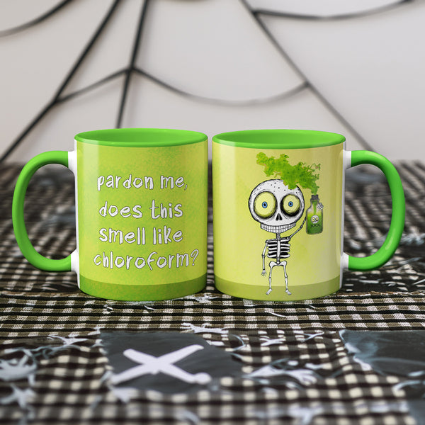 Chloroform Skeleton Mug | Funny Halloween Cute Dark Humor Gift