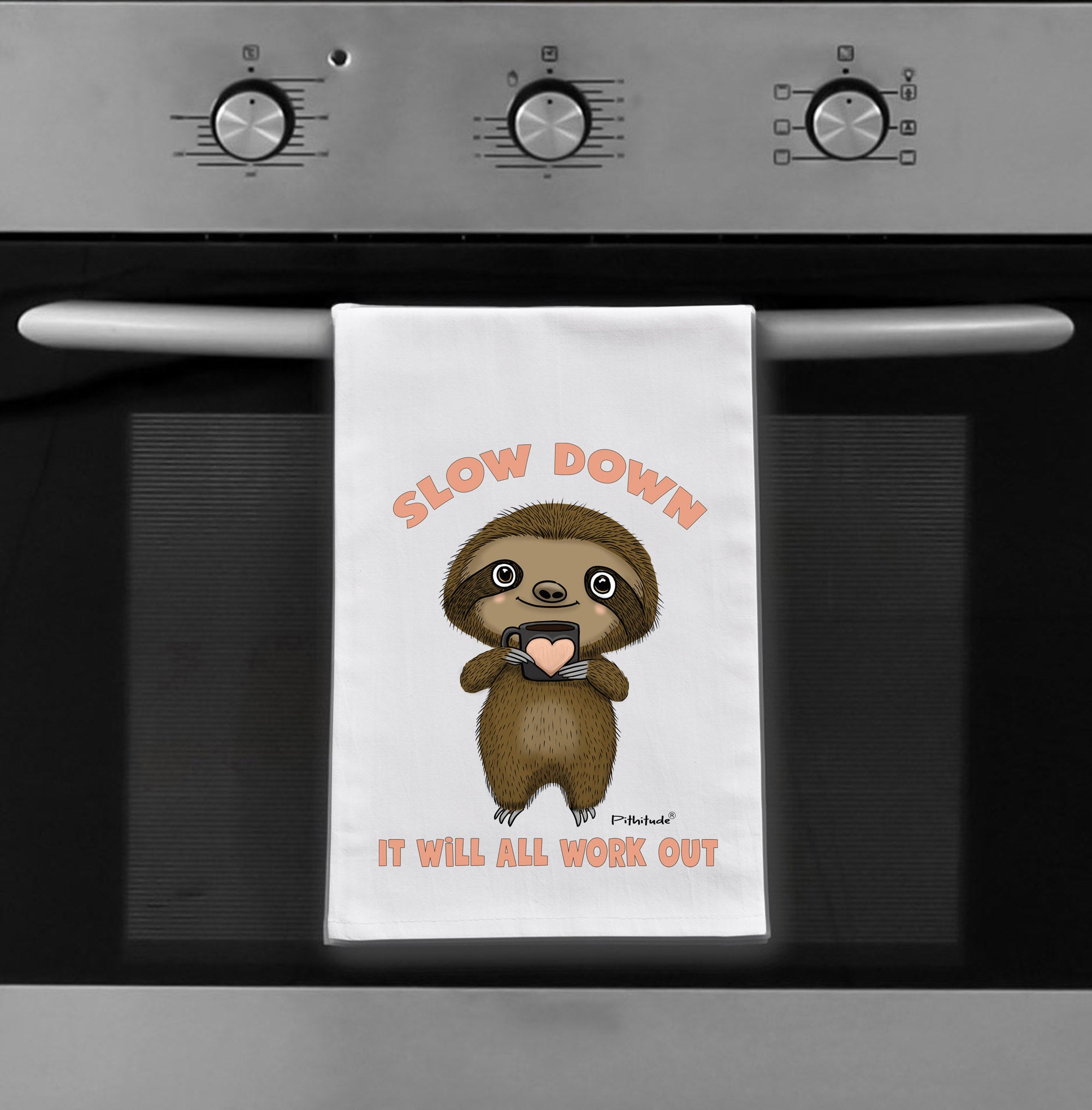 Slow Down Sloth Flour Sack Dish Towel