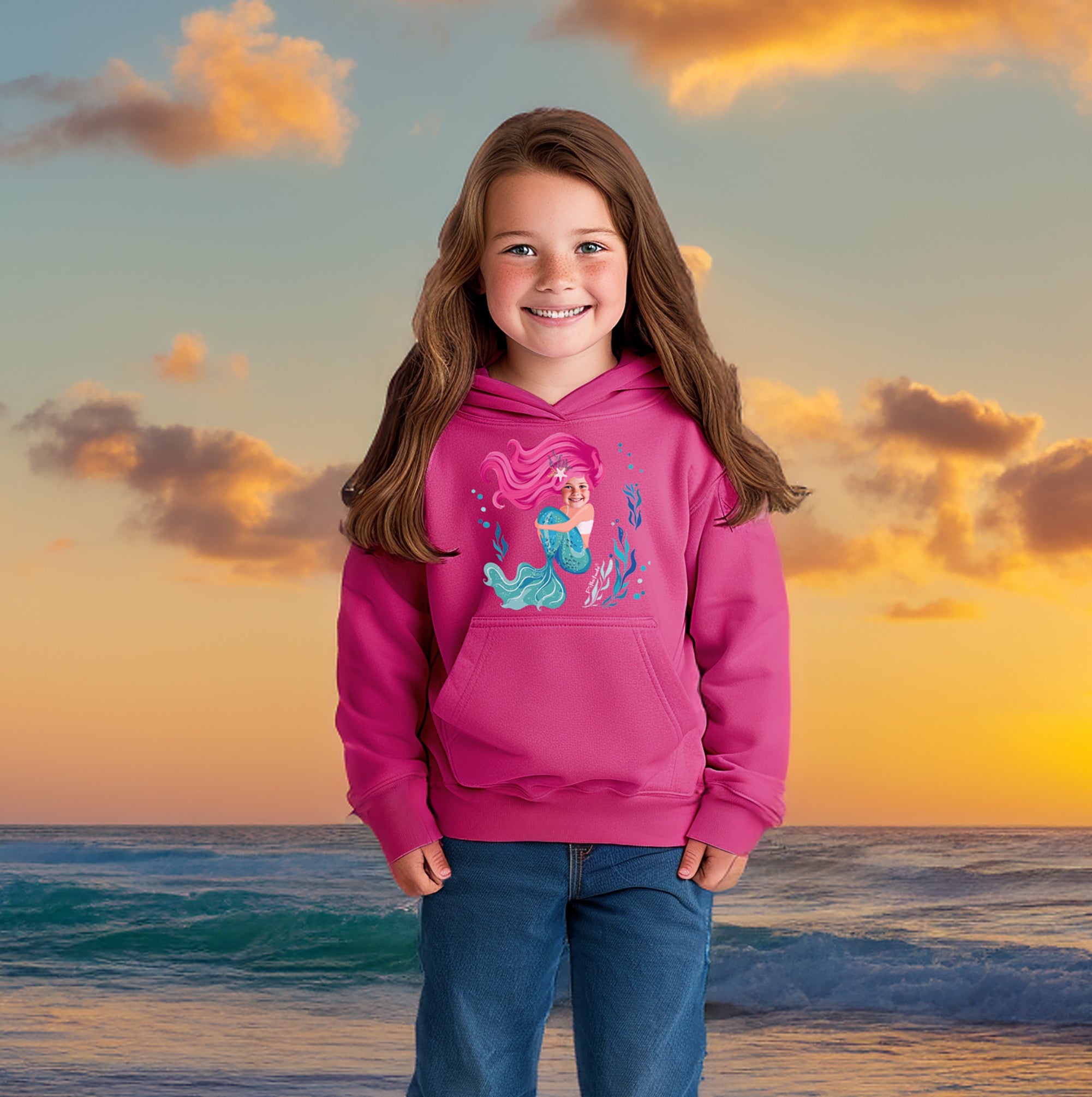 Your Face Here Junior Mermaid Youth Hoodie