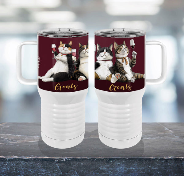 Wine Cat Goals 20oz Tall Insulated Stainless Steel Tumbler with Slider Lid