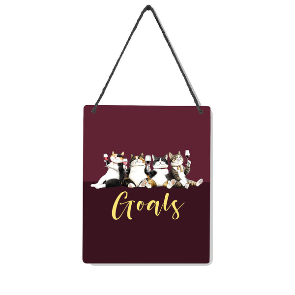 Wine Cat Goals 4x5" Mini-Sign