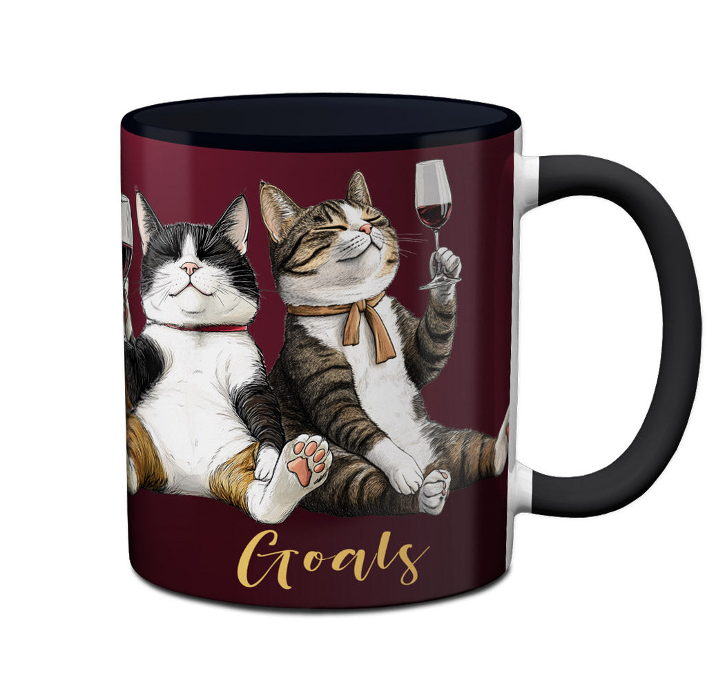 Wine Cat Goals Mug by Pithitude