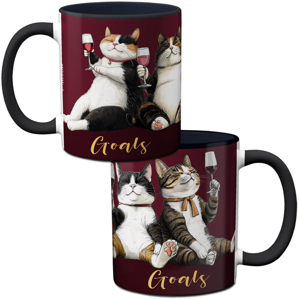 Wine Cat Goals Mug by Pithitude