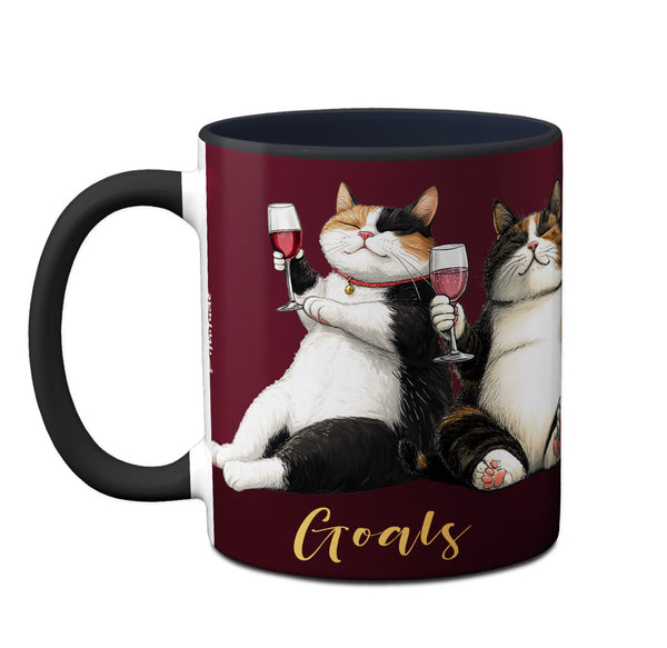 Wine Cat Goals Mug by Pithitude