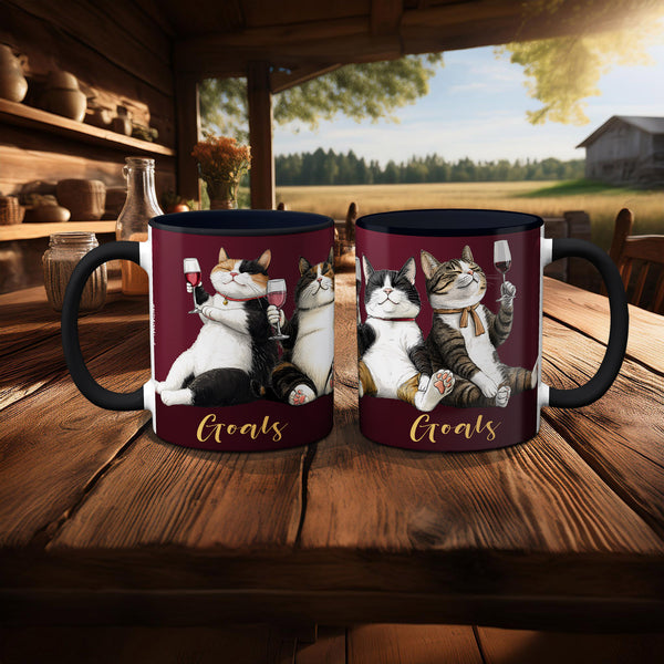 Wine Cat Goals Mug by Pithitude