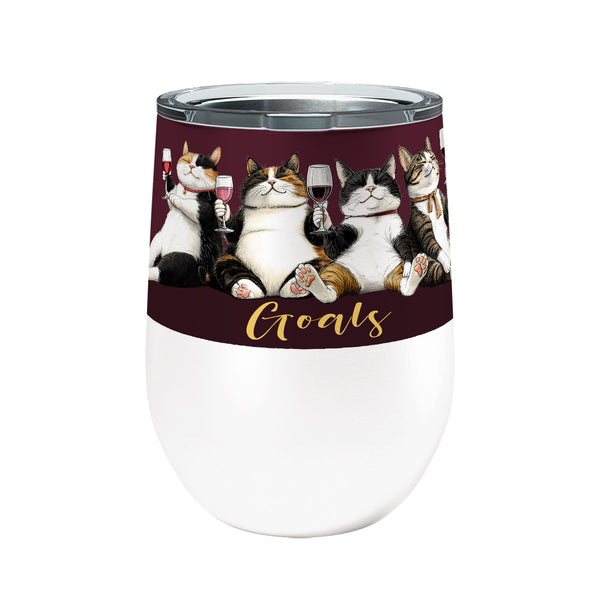 Wine Cat Goals 12oz Insulated Stainless Steel Wine Tumbler