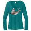 Catfish Mermaid Long-Sleeve Women's Teal T-Shirt
