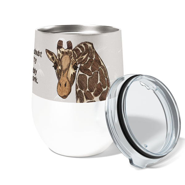Giraffe Ability 12oz Insulated Stainless Steel Tumbler with Clear Lid