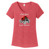Ladybug Plants Womens Red V-Neck T-Shirt