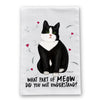 Meow Tuxedo Cat Flour Sack Dish Towel