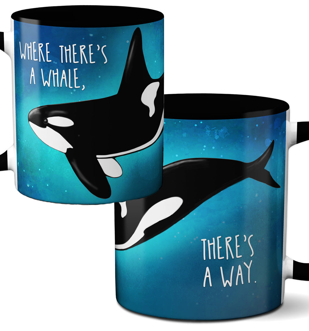 Hand Painted Ceramic Killer Whale Mug - Orca Gift