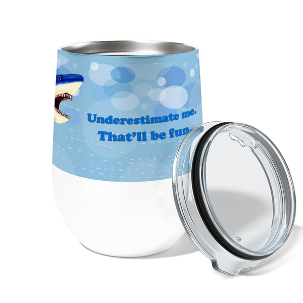Shark Underestimate 12oz Insulated Stainless Steel Tumbler with Clear Lid