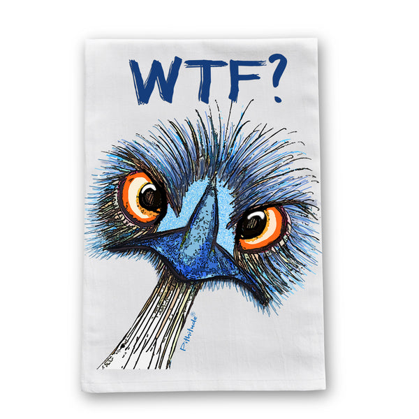 WTF Pithitude Emu Ostrich Flour Sack Dish Towel