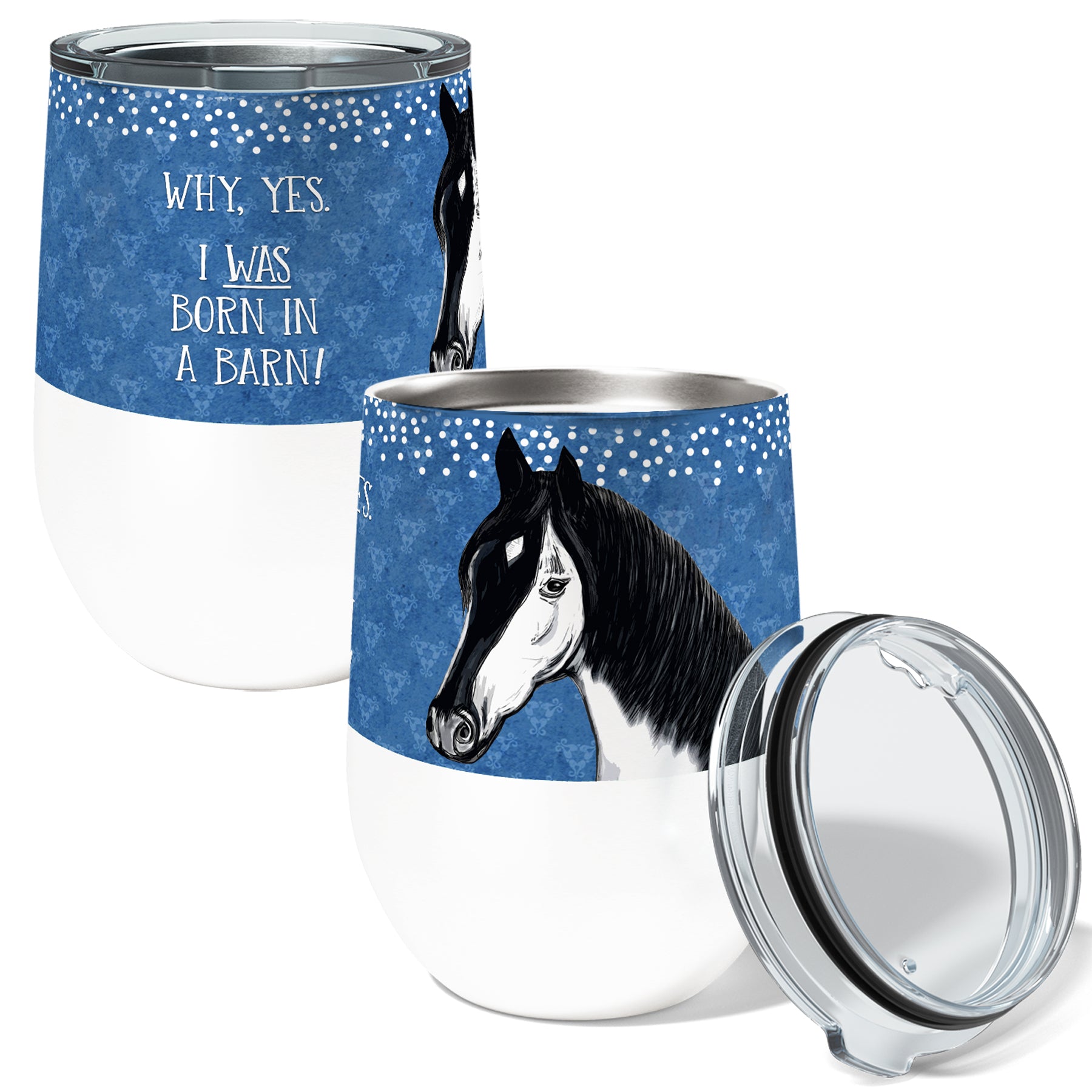 Barn Horse 12oz Stemless Insulated Stainless Steel Tumbler