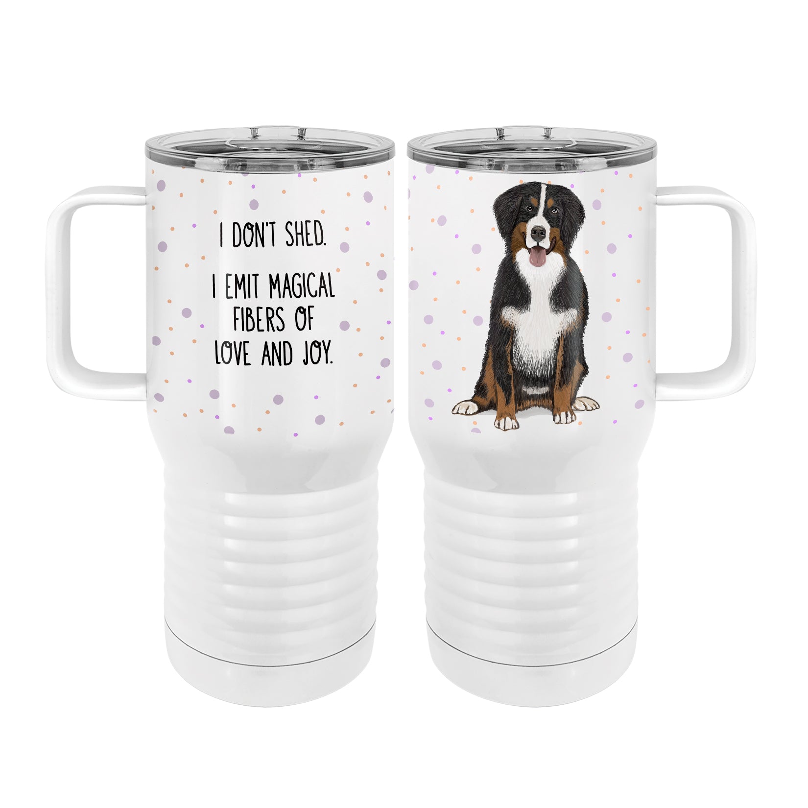 Bernese Mountain Dog Shedding 20oz Tall Insulated Stainless Steel Tumbler with Slider Lid