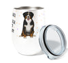 Bernese Mountain Dog Shedding 12oz Insulated Stainless Steel Tumbler with Clear Lid