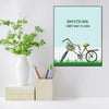Sorry I'm Late Bicycle 8x10 Wood Block Print