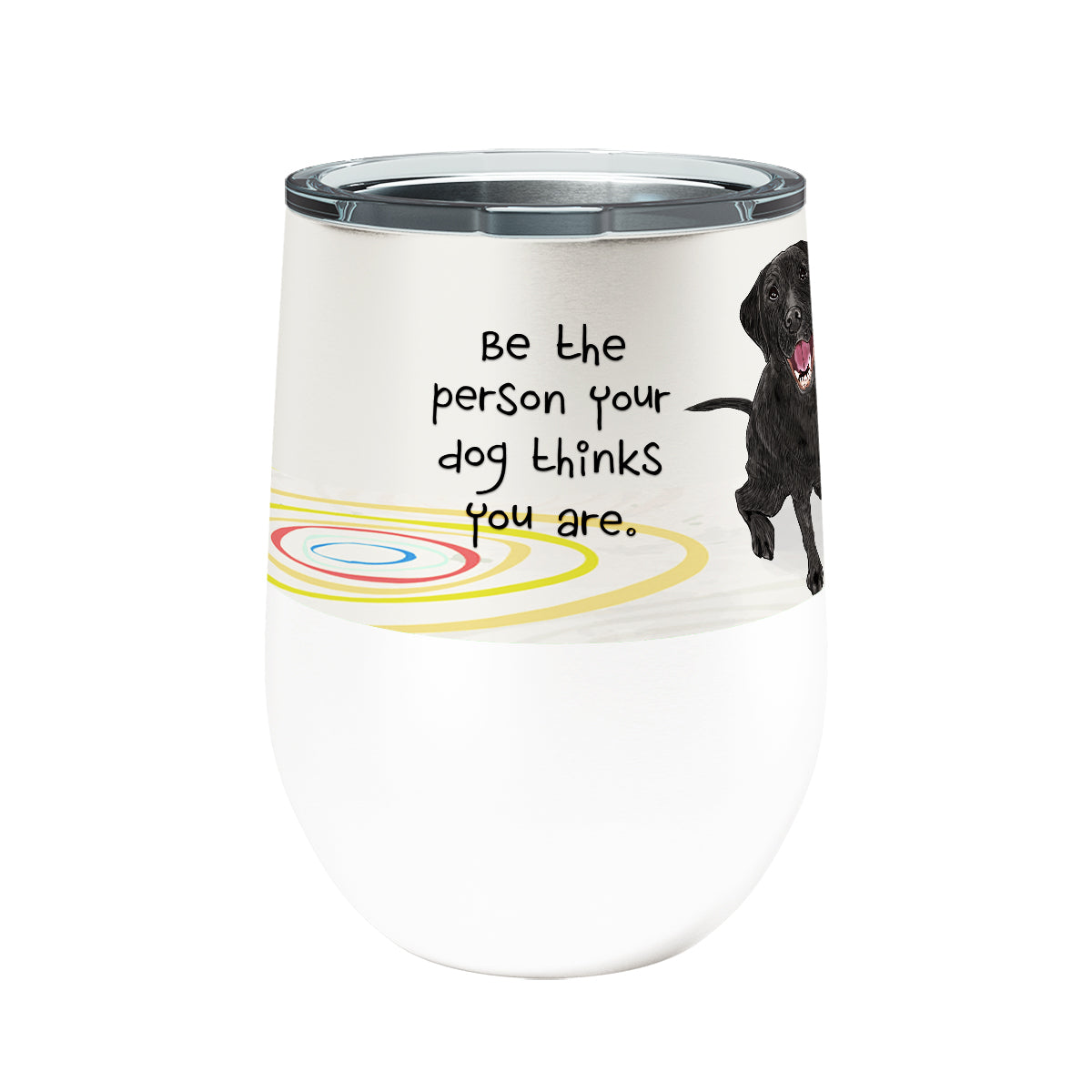 Black Lab Person 12oz Stemless Insulated Stainless Steel Tumbler