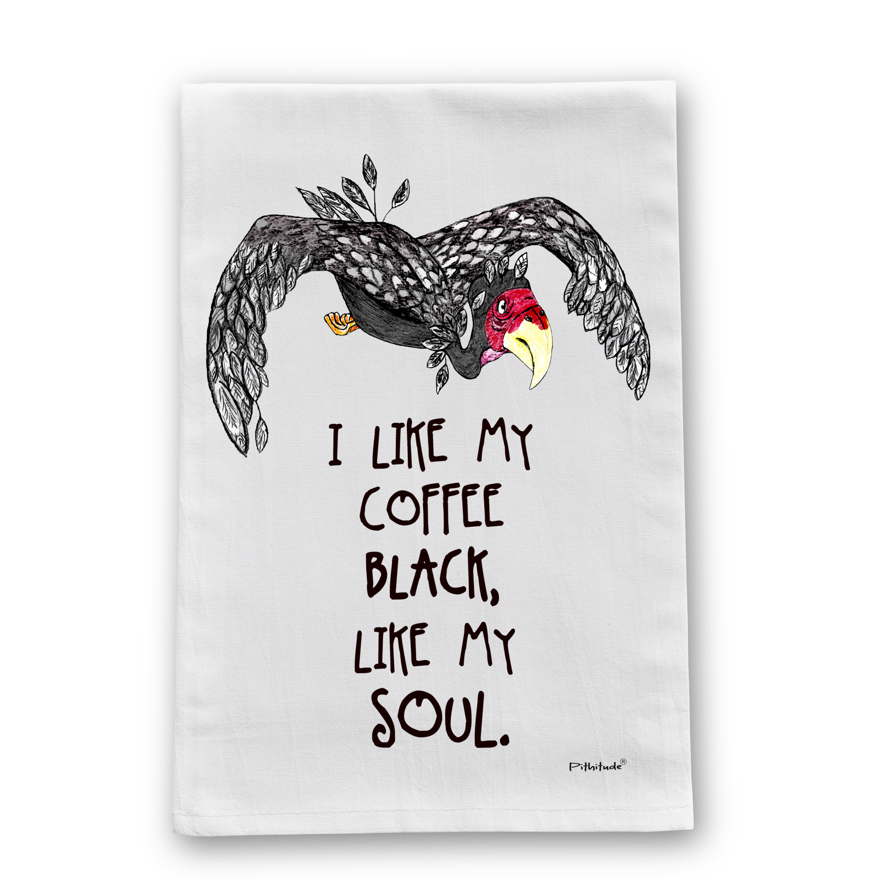 Black Buzzard Flour Sack Dish Towel
