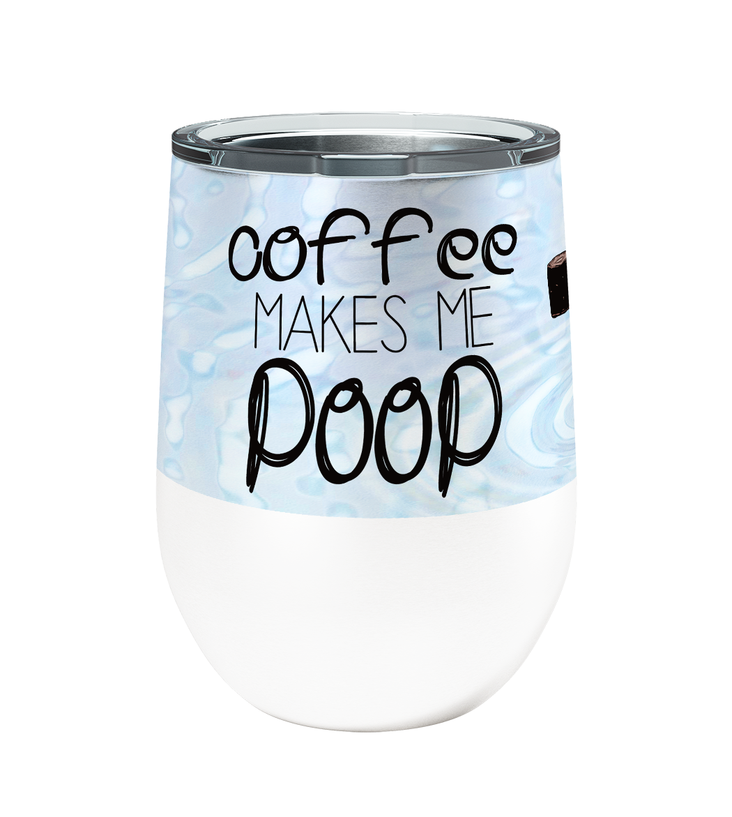 Coffee Poop Fish 12oz Stemless Insulated Stainless Steel Tumbler
