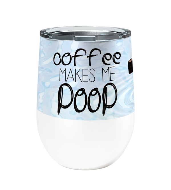 Coffee Poop Fish 12oz Stemless Insulated Stainless Steel Tumbler