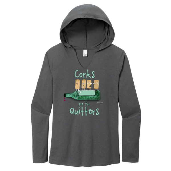Corks for Quitters Ladies Hooded T-shirt