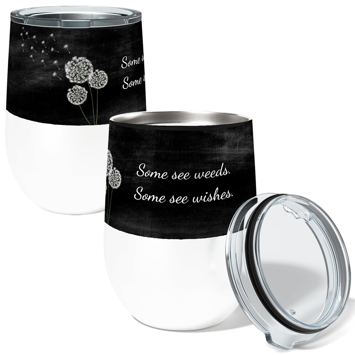 Dandelion Wish 12oz Stemless Insulated Stainless Steel Tumbler