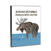 Disturbed Moose 8x10 Wood Block Print