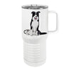 Border Collie Dog Hair and Coffee 20oz Tall Insulated Stainless Steel Tumbler with Slider Lid