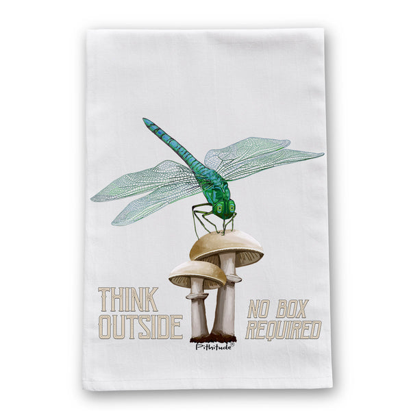Dragonfly Mushroom Flour Sack Dish Towel