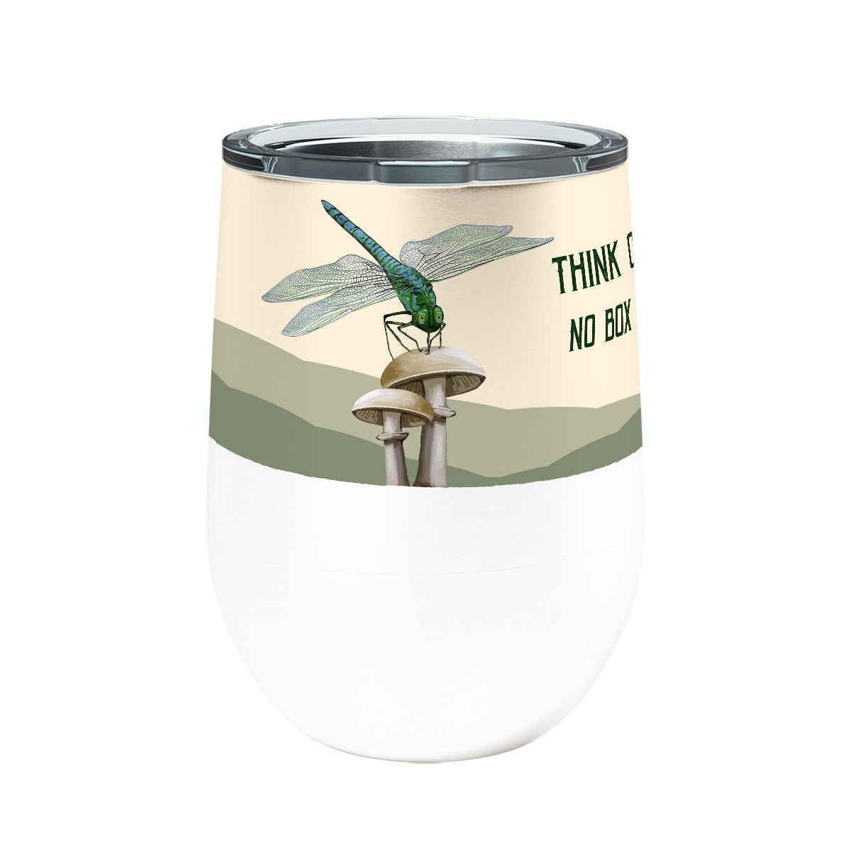 Dragonfly Mushroom 12oz Insulated Stainless Steel Tumbler with Clear Lid